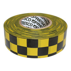 Presco Flaging Tape,Blck/Yllw,300 ft,1 3/16 in  CKYBK-200