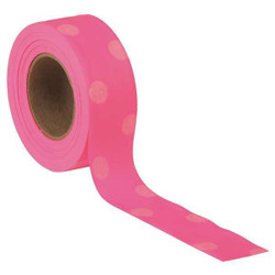 Manufacturer Varies Flagging Tape,Pnk Glo/Wh,150ft,1-3/16 In PDPGW-200