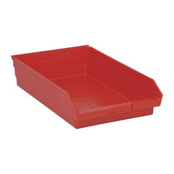 Quantum Storage Systems Shelf Bin,Red,Polypropylene,4 in QSB110RD