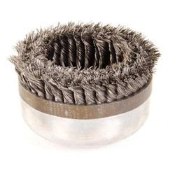 Weiler Knot Wire Cup Brush,Threaded Arbor,6 In. 94028