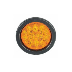 Federal Signal Flashing LED Light,Round,Amber 607123-02SB
