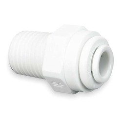 John Guest Adapter,3/8 In. Tube OD,Wh,PK10 CI011222W-PK10