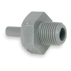 John Guest Adapter,3/8" Tube OD,Gray,PK10 PI051222S-PK10
