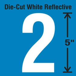 Stranco Die-Cut Reflective Number Label, 2,PK5 DWR-5-2-5