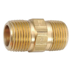 Manufacturer Varies Hex Nipple, Brass, 3/8 in Pipe Size,MNPT 706122-06