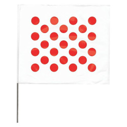 Manufacturer Varies Marking Flag, 30", Red/White,PVC,PK100 4530WR20204-200