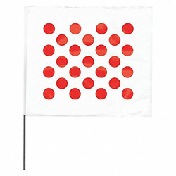 Sim Supply Marking Flag, 30", Red/White,PVC,PK100  4530WR20204-200