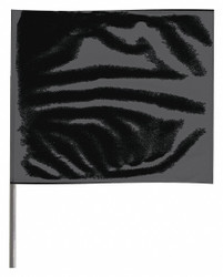 Sim Supply Marking Flag, 21", Black,PVC,PK100  2321BK-200