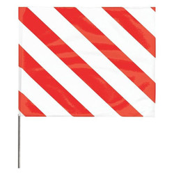 Manufacturer Varies Marking Flag, 30", Red/White ,PVC,PK100 4530SWR-200