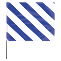 Manufacturer Varies Marking Flag,18", Blue/White,PVC,PK100 4518SWB-200