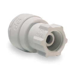 John Guest Adapter,Tube OD 3/8 In,PK10 PP3212U7W-PK10