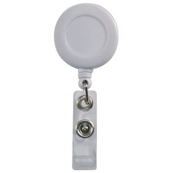 Sim Supply Badge Reel Retractable w/Clip WH,PK10  25DU68