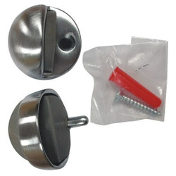 Manufacturer Varies Dome Door Stop,Floor-Mount,Satin Chrome 33J786