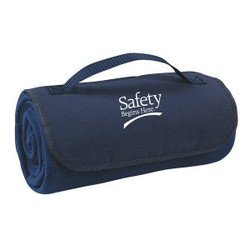 Manufacturer Varies Blanket,Safety Begins Here,Navy Blue 9X691