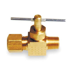 Sim Supply Needle Valve,Straight,Brass,1/8 x 1/4 In  6MM61