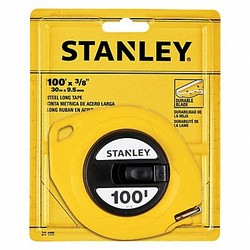 Stanley Long Tape Measure,3/8 In x 100 ft,Yellow 34-106