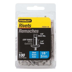 Stanley Blind Rivet,Steel,1/8" x 0.25",PK100 PSS44-1B
