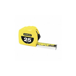 Stanley Tape Measure,1 In x 25 ft,Yellow,In./Ft. 30-455