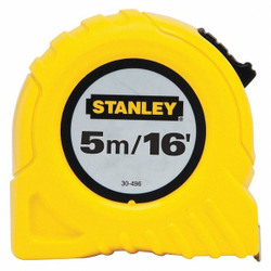 Stanley Tape Measure,3/4Inx16 ft,Yellow,In/Ft/mm  30-496