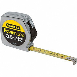 Stanley Tape Measure,1/2 Inx3.5m,Chrome,In/Ft/mm 33-215
