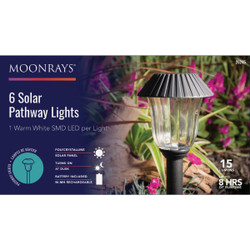 Moonrays Plastic 13-1/2 In. H. Solar Stake Light Set (6-Pack) 26245