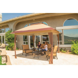 Crown Shade 12x12 Brn Gazebo W/Skirt CSGA144-150D