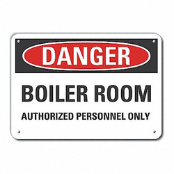 Lyle Auth Personnel Danger Sign,10x14in,Alum LCU4-0553-NA_14X10