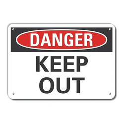 Lyle Alum Keep Out Danger Sign,7x10in,Alum LCU4-0314-NA_10X7