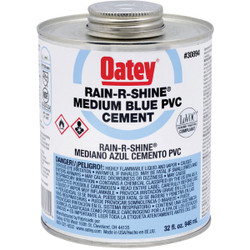 Oatey Rain-R-Shine 32 Oz. Medium Bodied Blue PVC Cement 30894