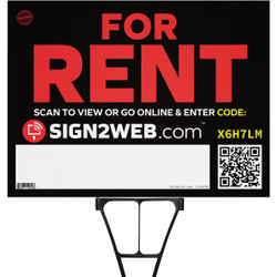Sign2Web 18 In. x 24 In. Double Sided For Rent Sign E-1824-FR
