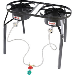 Bayou Classic 100,000 BTU Propane Gas Dual Burner Steel Outdoor Cooker DB250