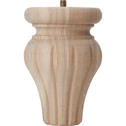 Waddell 4-3/4 In. x 3-1/4 In. Tulip Reeded Ash Bun Foot 2742