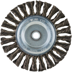 Weiler Vortec 6 In. Twisted, Coarse to 1/2 In. Bench Grinder Wire Wheel 36027