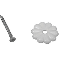 United States Hardware White Rosette with Screws (6-Count)