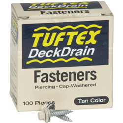Tuftex 1 In. DeckDrain Galvanized White Fasteners (100 Ct.) 847