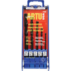 ARTU 5-Piece Cobalt & Tungsten Multi-Purpose Drill Bit Set, 1/8 In. thru 3/8 In.