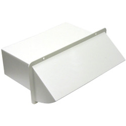 Lambro 3-1/4 In. x 10 In. White Plastic Wall Exhaust Vent