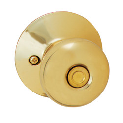 Schlage Plymouth Bright Brass Bed & Bath Door Knob F40PLY605