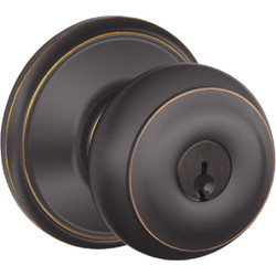 Schlage Georgian Aged Bronze Entry Door Knob  F51AGEO716