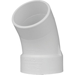 Charlotte Pipe 3 In. Schedule 30 45 Deg. DWV PVC Street Elbow (1/8 Bend)