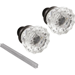 Defender Security 2 In. Bronze Fluted Glass Door Knob E 28317