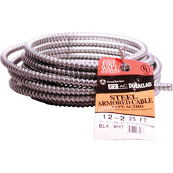 Southwire 25 Ft. 12/2 AC Armored Cable Electrical Wire 55274921