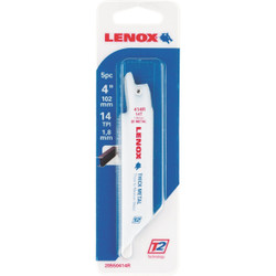 Lenox 4 In. 14 TPI Thick Metal Reciprocating Saw Blade (5-Pack) 20550414R