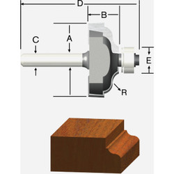 Vermont American Ogee Carbide Tip 1/4 In. Ogee Bit 23148