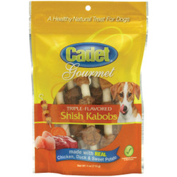 Cadet 5 In. Gourmet Beef Hide Shish Kabob Dog Treats, 4 Oz. C01361