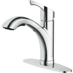 Home Impressions 1-Handle Lever Pull-Out Kitchen Faucet, Polished Chrome