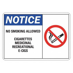 Lyle Rflctv No Smoking Notic Sign,10x7in,Alum LCU1-0033-RA_7x10