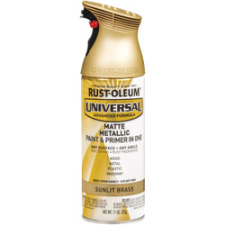 Rust-Oleum Universal 11 Oz. Matte Metallic Sunlit Brass Spray Paint 353093