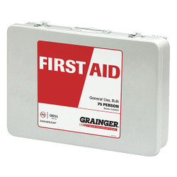 Sim Supply First Aid Kit w/House,218pcs,3x9",WHT  59391