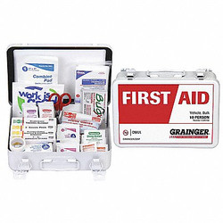 Sim Supply First Aid Kit w/House,80pcs,3x7",WHT  54553